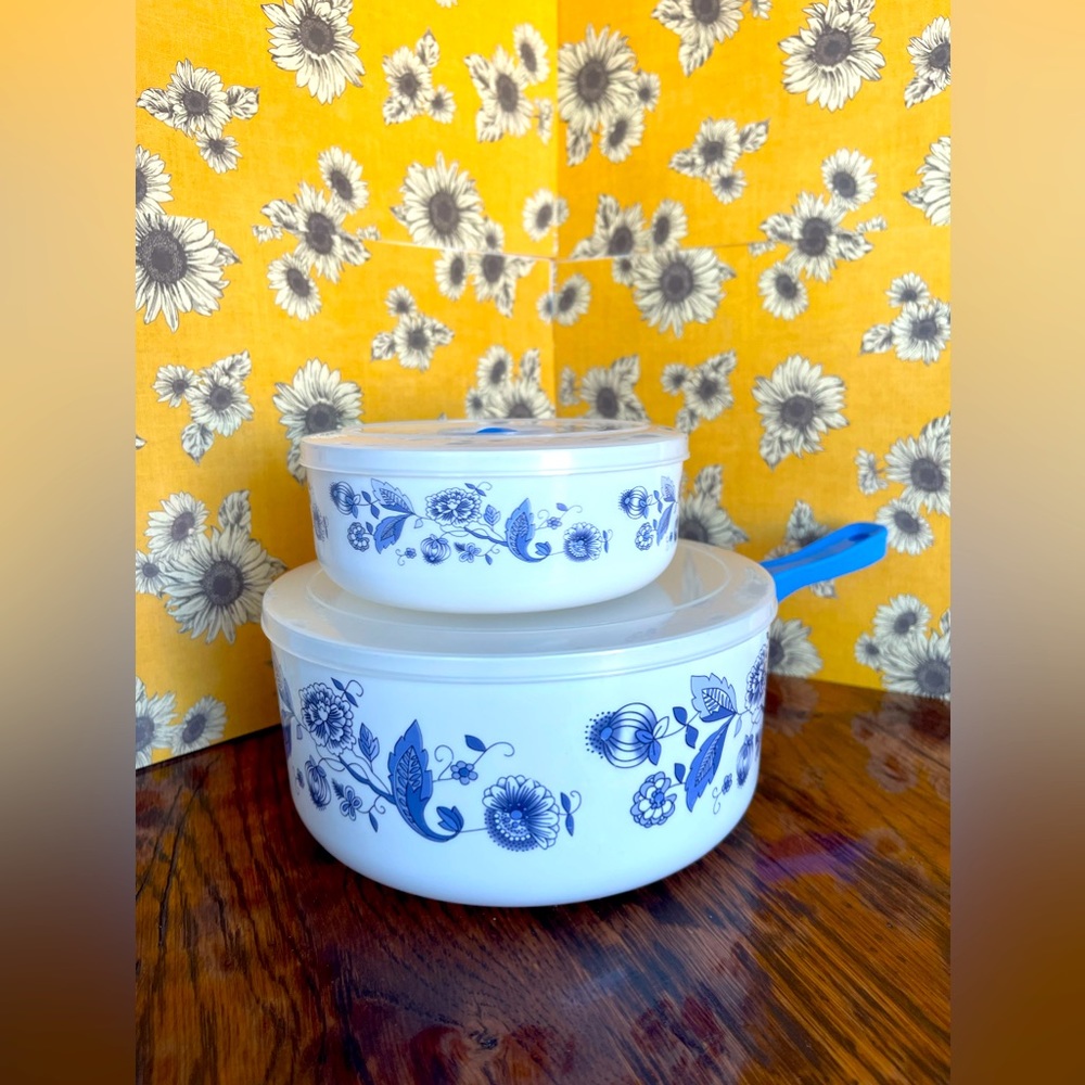 Precious vintage blue flower power tupperware 💙